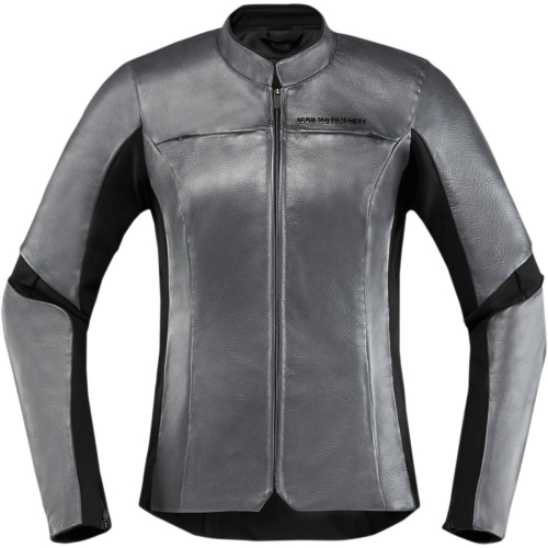 Icon - Icon Overlord Leather Womens Jacket - 2813-0822 - Charcoal - X-Large