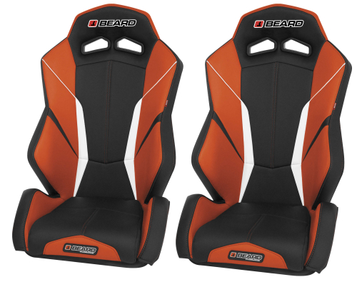 Beard Seats - Beard Seats Torque V2 Rear Seats (Pair) - Black/Orange - 852-535-2