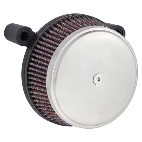 Arlen Ness - Arlen Ness Big Sucker Stage I Air Filter Kit - Brushed Stainless - Red Filter - 18-753