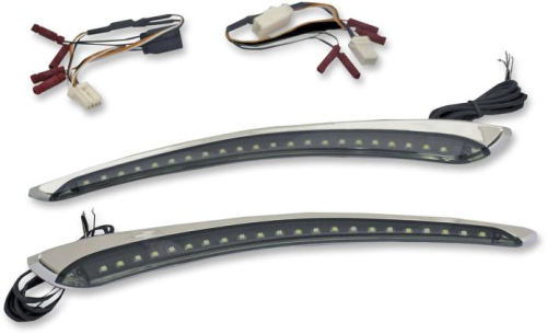 Custom Dynamics - Custom Dynamics Batwing LED Fairing Trim - Chrome - CD-BFT-AW-C