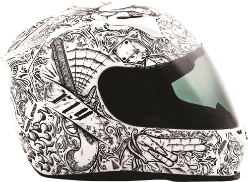 Fly Racing - Fly Racing Revolt Ink N Needle Helmet - 73-8366XS - White/Black - X-Small
