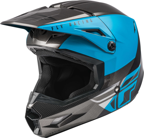 Fly Racing - Fly Racing Kinetic Straight Edge Helmet - 73-86332X - Black/Blue/Gray - 2XL