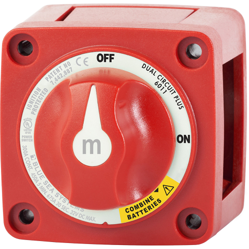 Blue Sea Systems - Blue Sea 6011 m-Series (Mini) Battery Switch Dual Circuit Plus