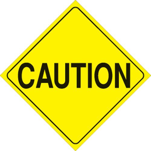 Voss - Voss 12x12in. Reflective Trail Sign - Caution (Yellow/Black) - 402 CAU YR