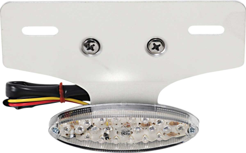 Drag Specialties - Drag Specialties Mini LED Cat Eye Taillight with License Plate Mount - Clear Lens with Red LED - L24-65D9CLEDK