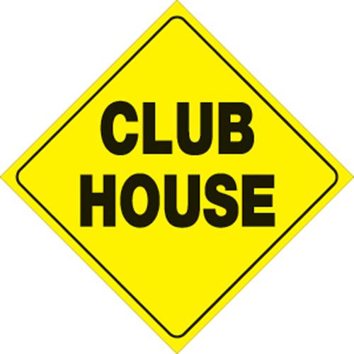 Voss - Voss 12x12in. Trail Sign - Club House (Yelllow/Black) - 452 CH YR