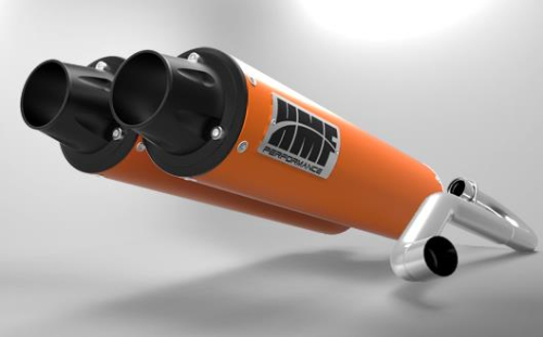 HMF Engineering - HMF Engineering Performance Series Dual Full System Exhaust - Side Mount - Orange - Vector Black - 035506606878