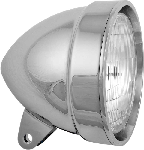 HardDrive - HardDrive 5-3/4in. Chrome Billet Bullet Headlight - 12v 60/55w H4 bulb - 20-6043