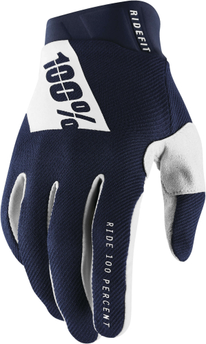 100% - 100% Ridefit Gloves - 10014-375-12 - Navy/White - Large