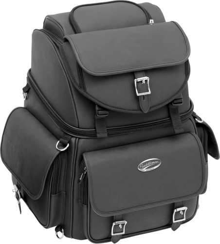 Saddlemen - Saddlemen BR3400EX/S Combination Backrest, Seat and Sissy Bar Bag without Studs - 3515-0120
