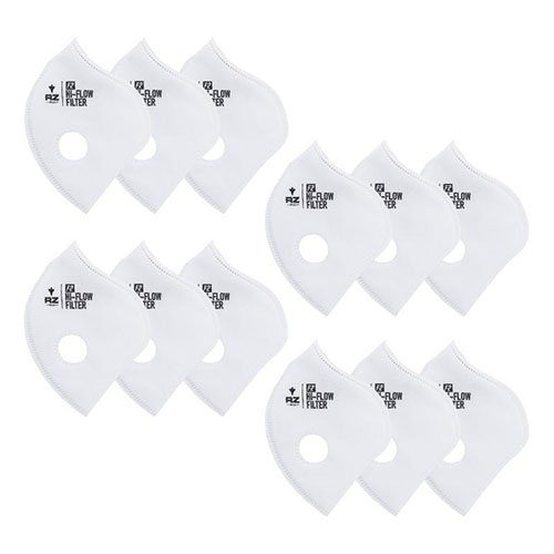 RZ Mask - RZ Mask F2 High Flow with Active Carbon Filter Mask - 12 Pack - 25622 - White - Medium
