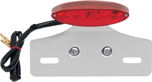 Drag Specialties - Drag Specialties Mini LED Cat Eye Taillight with License Plate Mount - Red Lens with Clear LED - L24-65D9RLEDK