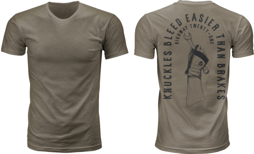 Highway 21 - Highway 21 Knuckles T-Shirt - 489-2003X - Gray - X-Large