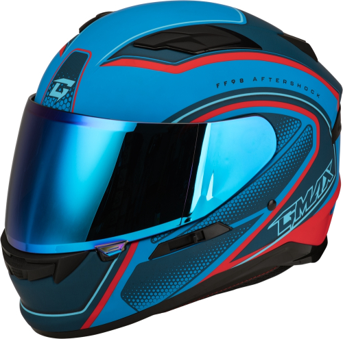G-Max - G-Max FF-98 Aftershock Helmet - F19841004-DOT - Matte Blue/Red - Small