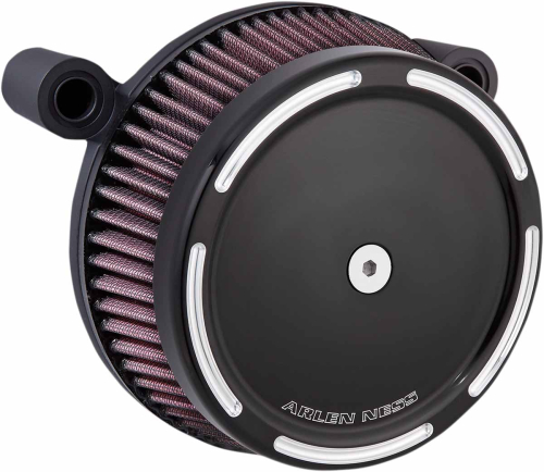 Arlen Ness - Arlen Ness Big Sucker Stage I Air Filter Kit with Cover and Synthetic Filter - Slot Track - Black - 50-838
