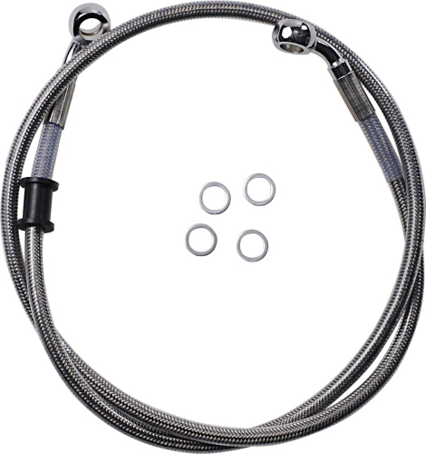 Drag Specialties - Drag Specialties Standard Length Front Stainless Steel Brake Line Kit - Clear - 1741-5844
