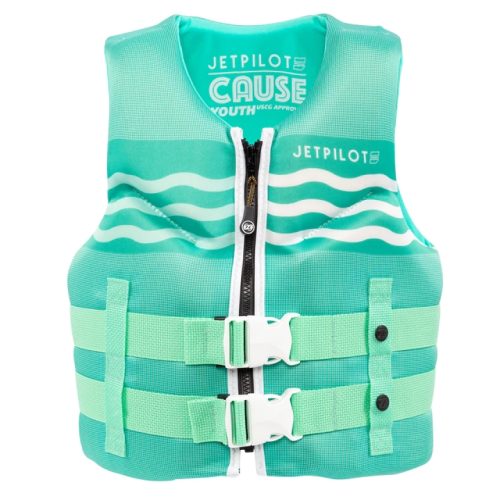 Jetpilot - Jetpilot Cause Neoprene CGA Youth Vest - JP21244GREENCHILD - Green - 30-50 Lbs.