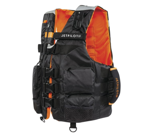Jetpilot - Jetpilot L.R.E Navigator Nylon CGA Vest - JP22102BLKORGLXL - Black/Orange - Lg-XL