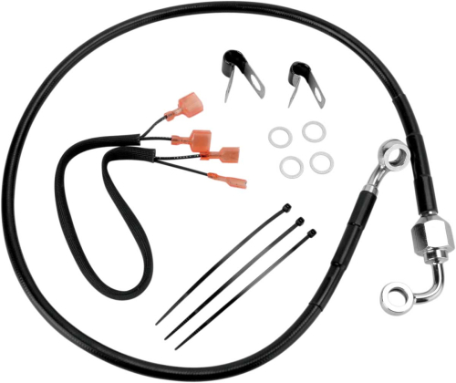 Drag Specialties - Drag Specialties Standard Length Rear Stainless Steel Brake Line Kit - Black Vinyl - 640320-BLK