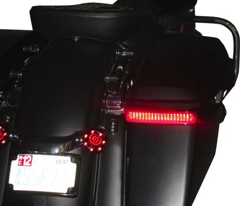 Custom Dynamics - Custom Dynamics Saddlebag Lights for H-D OE Saddlebags - Gloss Black Finish - Red Lens - CD-SB-BCM-BR
