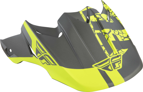 Fly Racing - Fly Racing Visor for F2 Carbon-Fractured Helmets - Gray/Hi-Vis - 73-46347