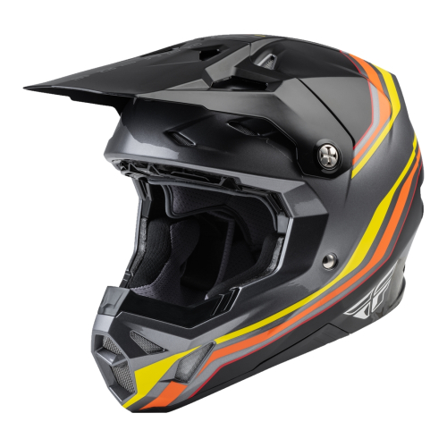 Fly Racing - Fly Racing Visor for Formula CP Helmets - YL/Lg - SE Speeder Black/Yellow/Red - 73-87305S