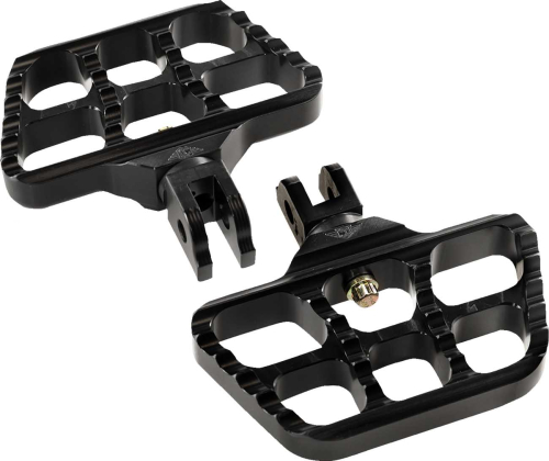 Joker Machine - Joker Machine Mini Serrated Driver Floorboard - Black Anodized - 08-644-6B