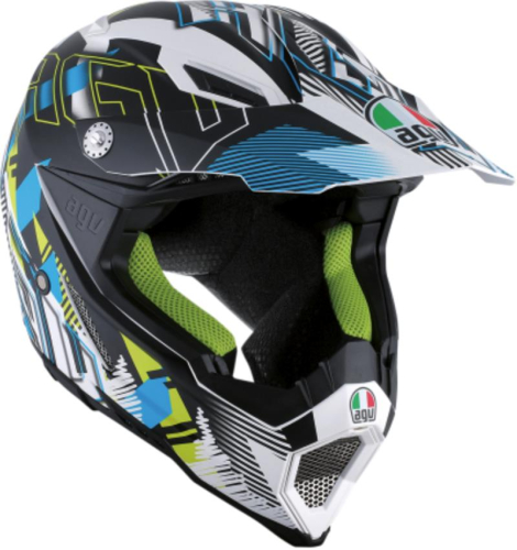 AGV - AGV AX-8 EVO Graphics Helmet - 7511O2C001709 - White/Cyan - Large