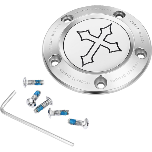 Figurati Designs - Figurati Designs Timing Cover - Stainless Steel with Cross - 5 Hole - FD41-TC-5H-SS