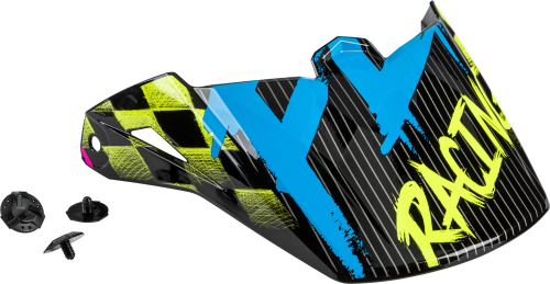 Fly Racing - Fly Racing Visor for Kinetic Sketch Youth Helmets - Blue/His-Vis/Black/Pink - 73-88178