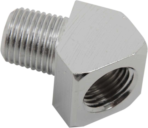Drag Specialties - Drag Specialties Oil Gauge Fitting - 45deg. Elbow - 1/8in. Male NPT to 1/8in. female NPT - 245200-PB