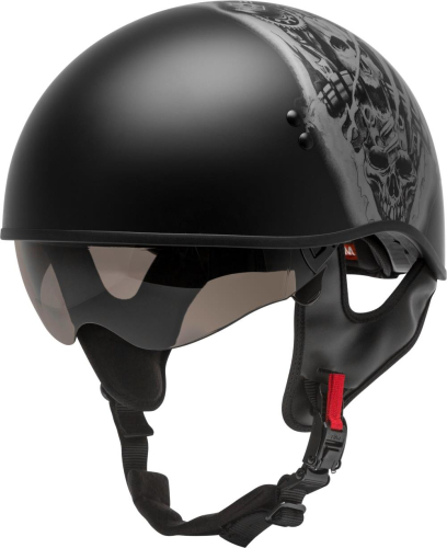 G-Max - G-Max HH-65 Naked Tormentor Helmet - H1658077 - Matte Black/Silver - X-Large