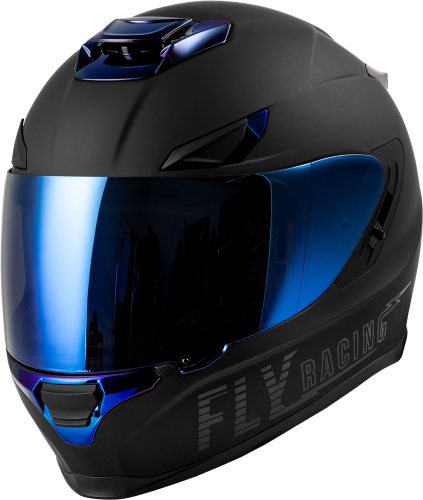 Fly Racing - Fly Racing Sentinel Recon Helmet - 73-8428S - Matte Black/Blue Chrome - Small
