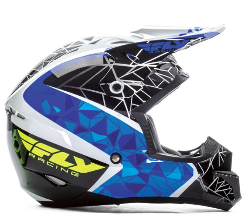 Fly Racing - Fly Racing Kinetic Crux Youth Helmet - 73-3383YS - White/Black/Blue - Small