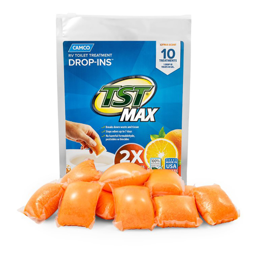 Camco - Camco TST MAX Orange RV Toilet Treatment Drop-Ins *10-Pack