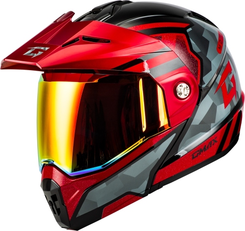 G-Max - G-Max MD-74 Striker Helmet - M17411155 - Black/Gray/Red Metallic - Medium