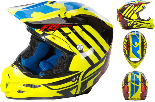 Fly Racing - Fly Racing F2 Carbon MIPS Peick Replica Graphic Helmet - 73-4099XS - hi-Vis Red - X-Small