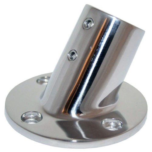 Whitecap - Whitecap 1" O.D. 60° Round Base SS Rail Fitting