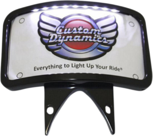 Custom Dynamics - Custom Dynamics Radius Illuminated Laydown License Plate Bracket - Black - KPL301BL