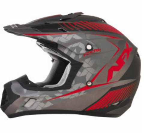 AFX - AFX FX-17 Factor Helmet - 01104464 - Frost Gray/Red Matte Factor - X-Small