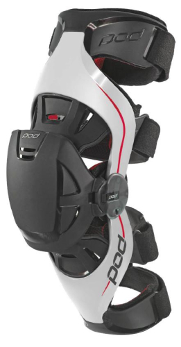 POD - POD K4 MX Knee Brace - Left - K4014-595-MD/LG - Gray/Red - Md-Lg