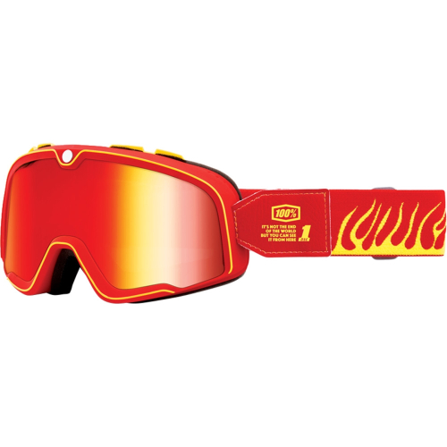 100% - 100% Barstow Classic Goggles - 50000-00011 - Red/Yellow/Red Mirror Lens - OSFM