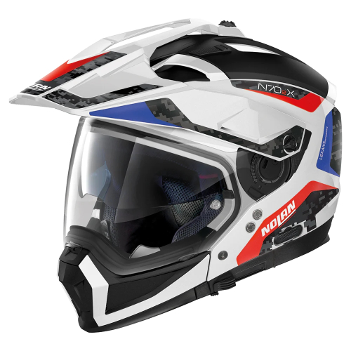 Nolan - Nolan N70-2 X On-Off Crossover Torpedo N-Com Helmet - N7X5275470456 - Metal White/Blue/Red - X-Large