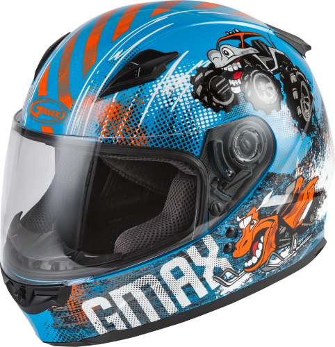 G-Max - G-Max GM-49Y Beats Youth Helmet - G1498040 - Blue/Orange/Grey - Small