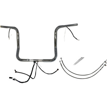 Fat Baggers, Inc. - Fat Baggers, Inc. 1-1/4in. Plug and Play EZ Install Round Top Handlebar Kit - Chrome - 901514