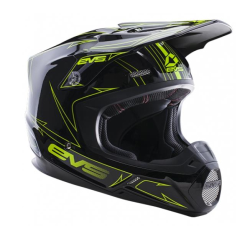 EVS - EVS Vortek T5 Pinner Helmet - H16T5P-BKHVY-M - Black/Hi-Viz Yellow - Medium