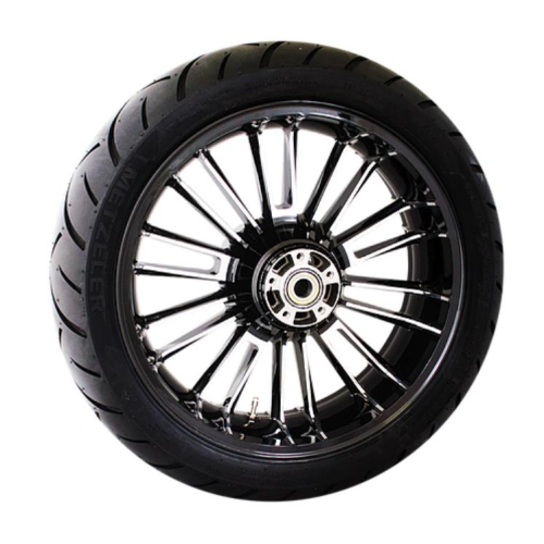 Coastal Moto - Coastal Moto Precision Cast Atlantic 3D Rear Wheel with Tire - 18x5.5 - Black - METATL185BC-ABS