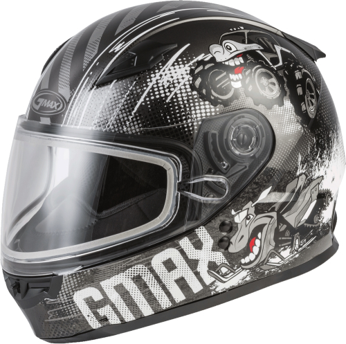 G-Max - G-Max GM-49Y Beasts Youth Helmet - G24911542 - Dark Silver/Black - Large