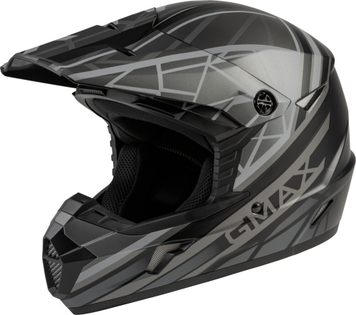 G-Max - G-Max MX-46 Mega Youth Helmet - D3462502 - Matte Black/Gray - Large