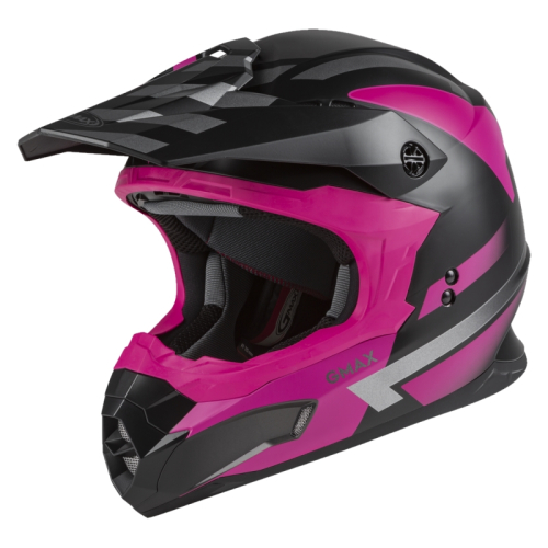 G-Max - G-Max MX-86 Fame Helmet - D3864343 - Matte Black/Pink/Silver - X-Small